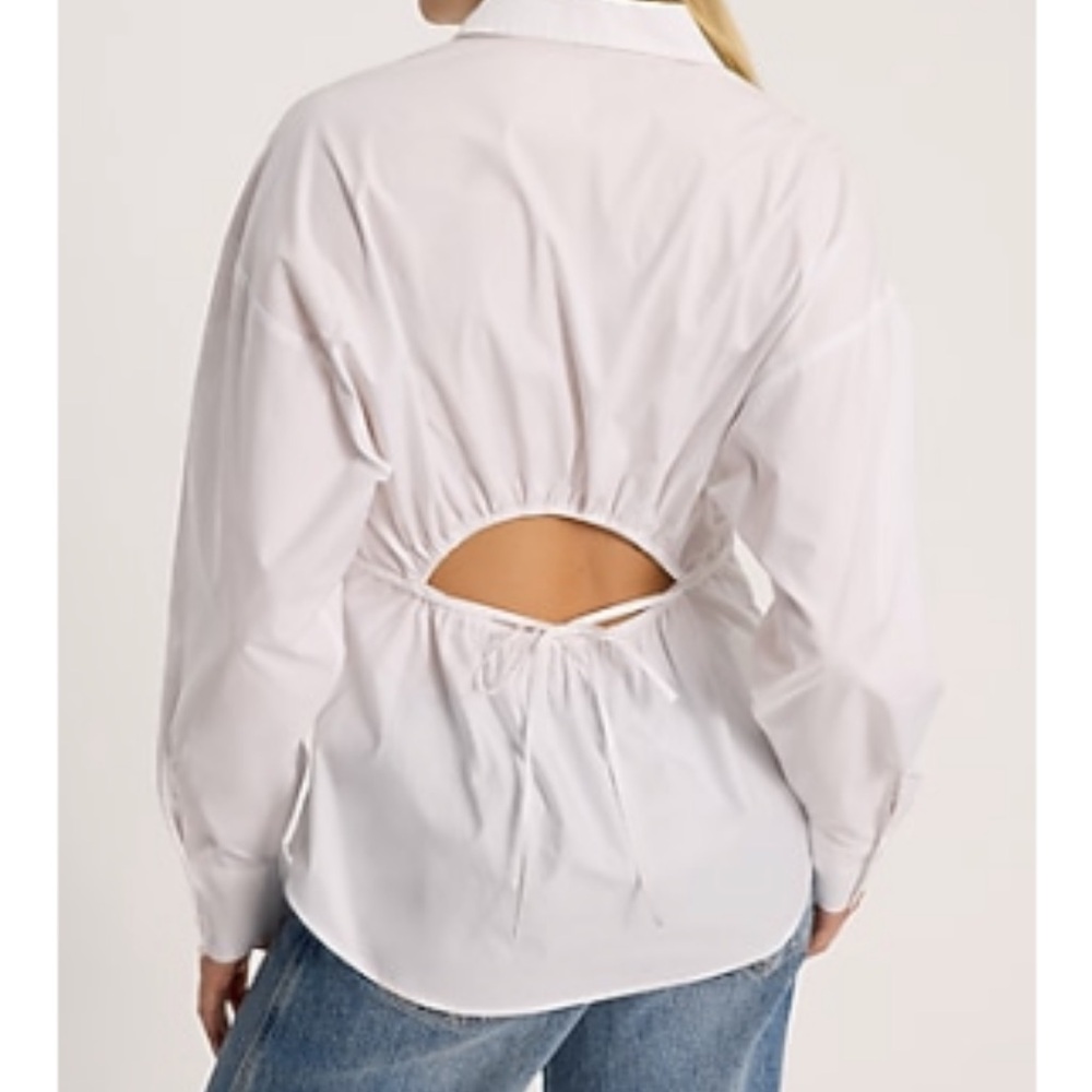 Express Rare HTF White Women's Cutout Back Portofino Top Sz S